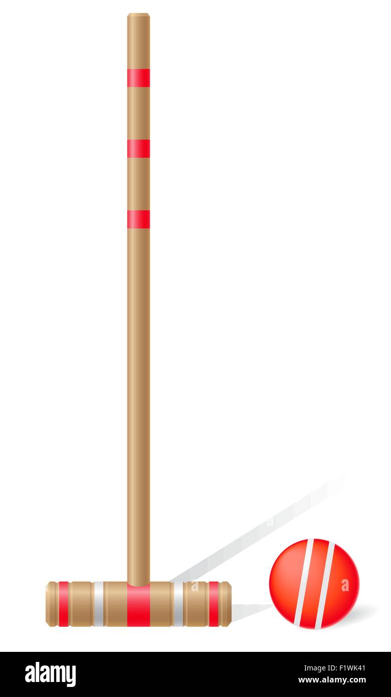 croquet mallet and ball vector illustration isolated on white background Stock Vector Image