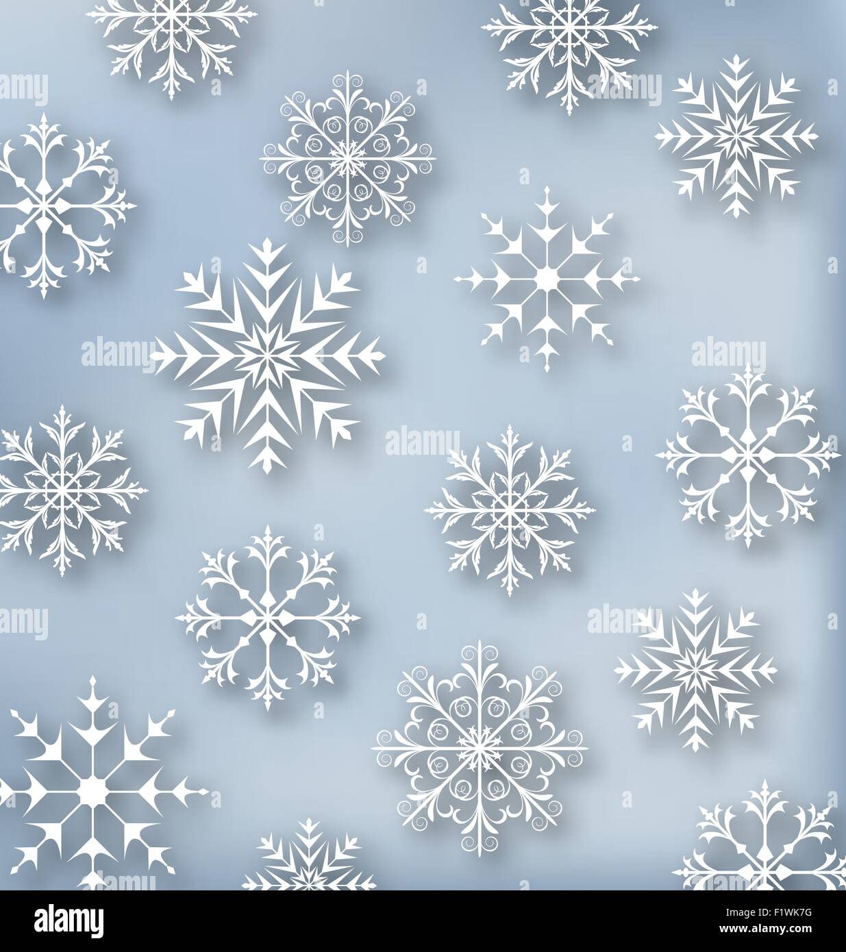 Christmas blue wallpaper with set snowflakes Stock Vector Image & Art ...