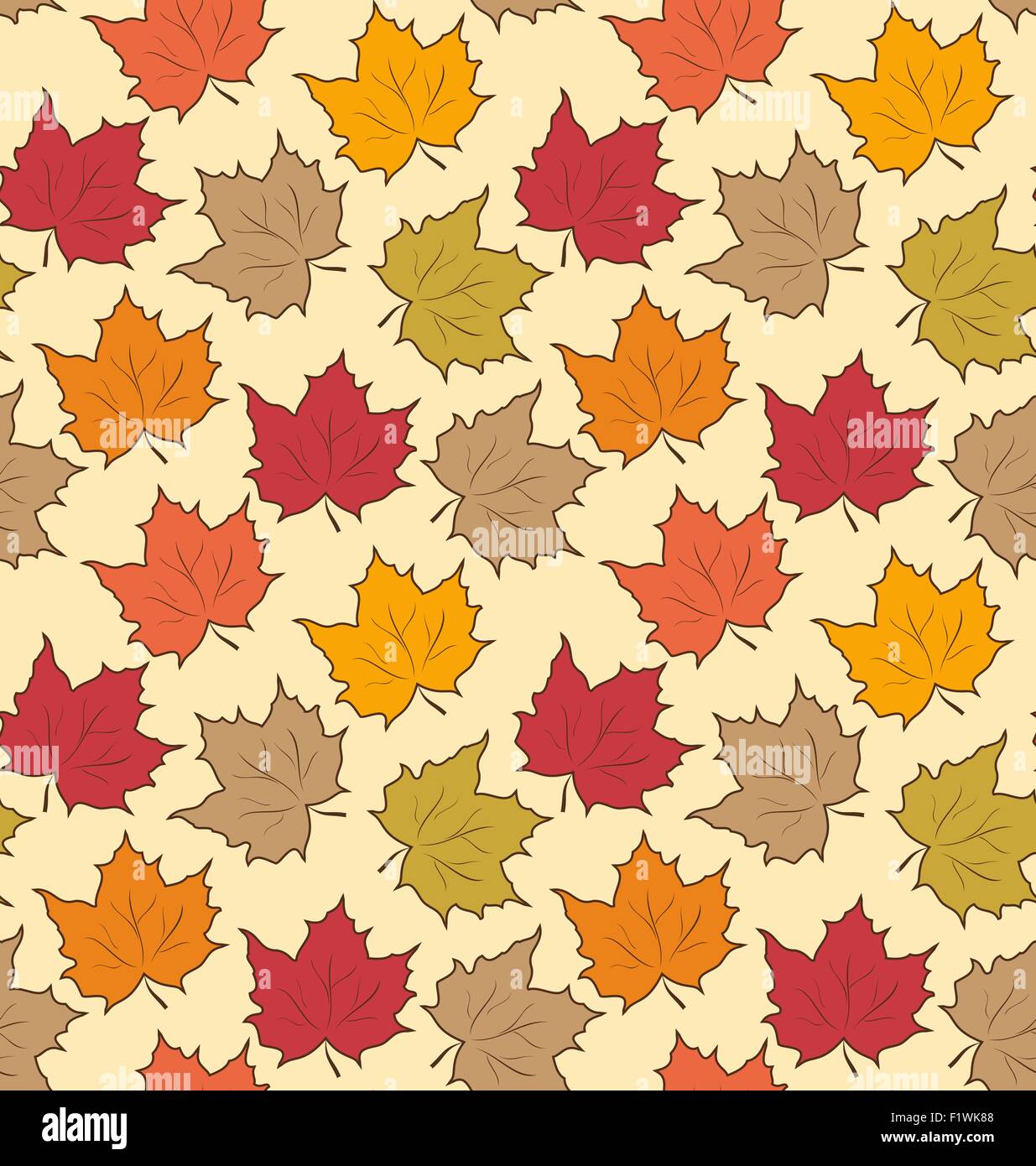 Seamless Pattern of Maple Leaves Stock Vector Image & Art - Alamy