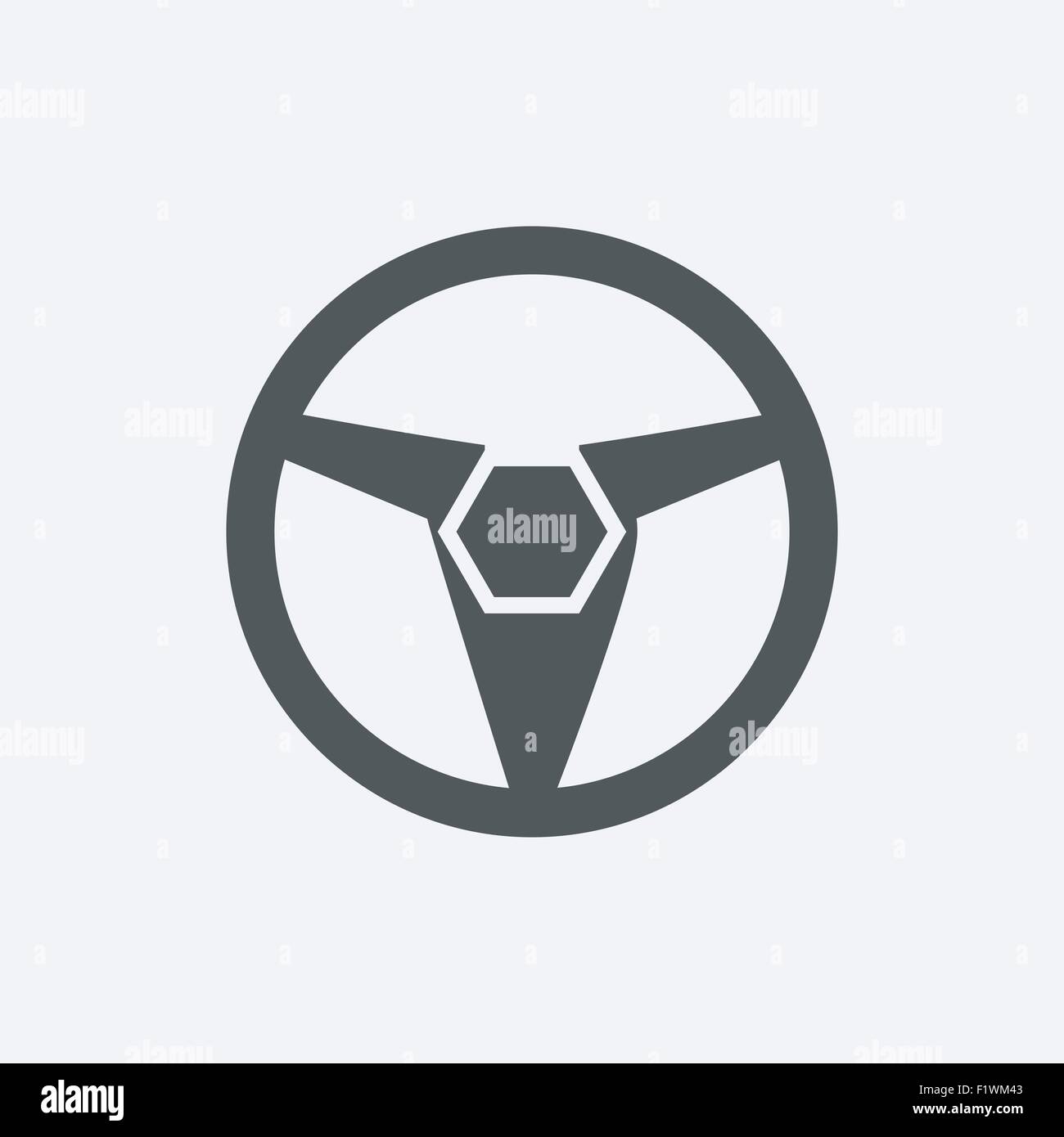 Car, vehicle or automobile steering wheel icon or symbol vector