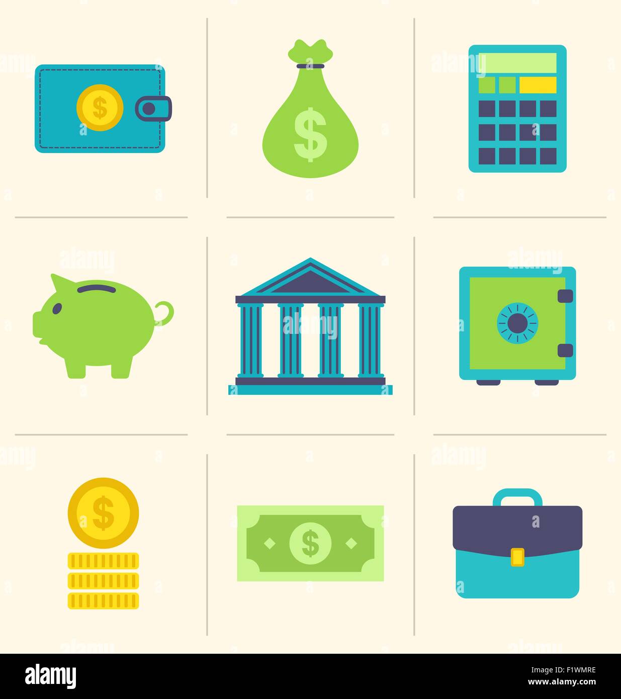 Banking illustration money items Stock Vector Images - Alamy