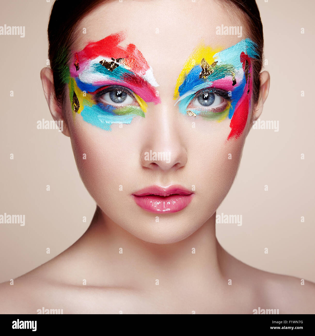 Beautiful fancy makeup up close - Stock Photo [31022634] - PIXTA