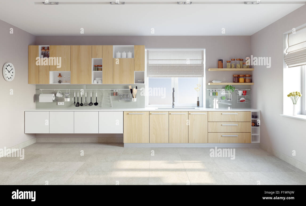 modern kitchen interior (CG concept) Stock Photo