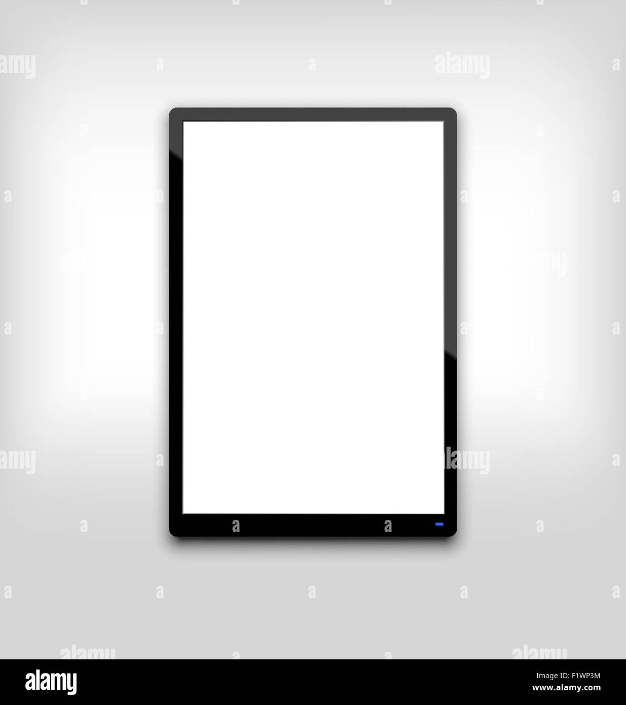 Illustration  black tablet pc computer blank white screen with l Stock Vector