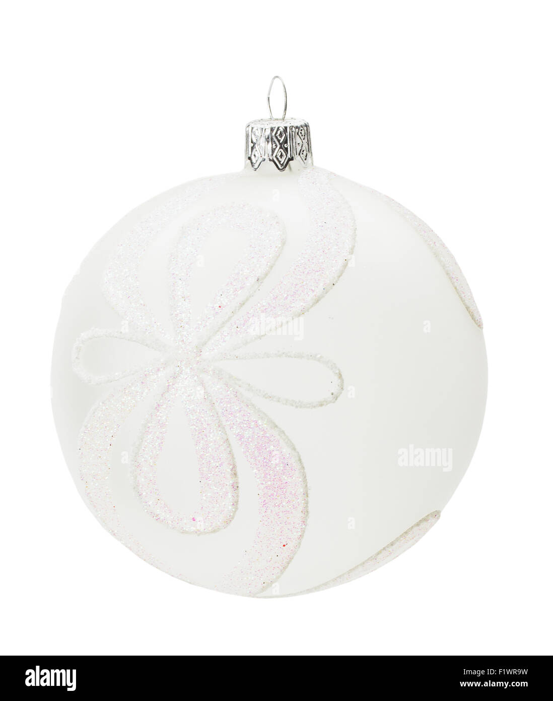 Christmas white ball isolated on the white background. Stock Photo