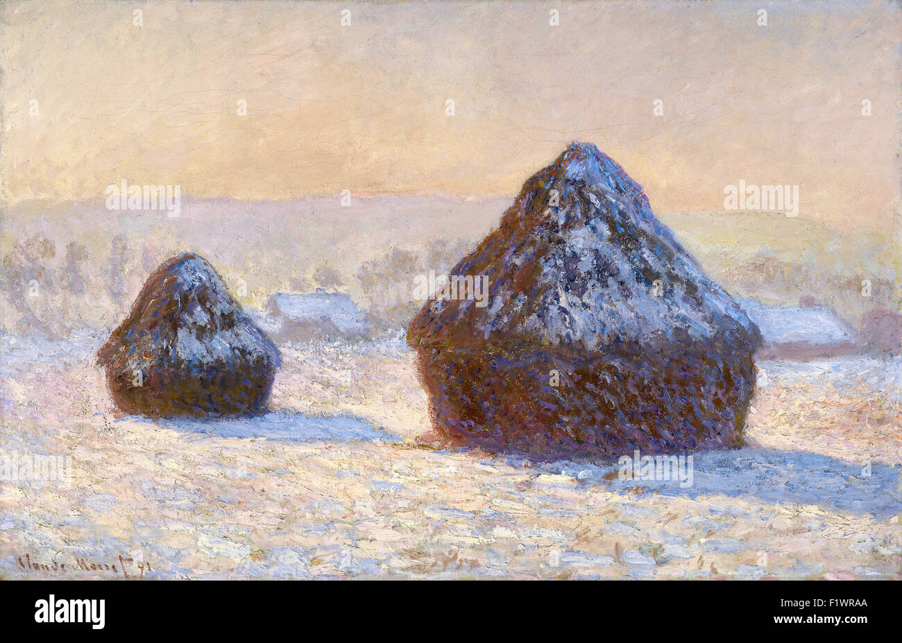 Claude Monet - Wheatstacks, Snow Effect, Morning (Meules, Effet de Neige, Le Matin) Stock Photo