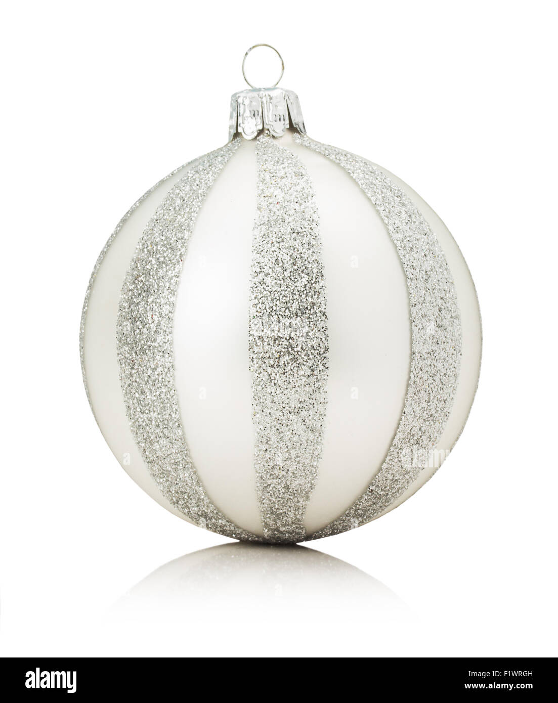 silver Christmas ball isolated on the white background Stock Photo - Alamy