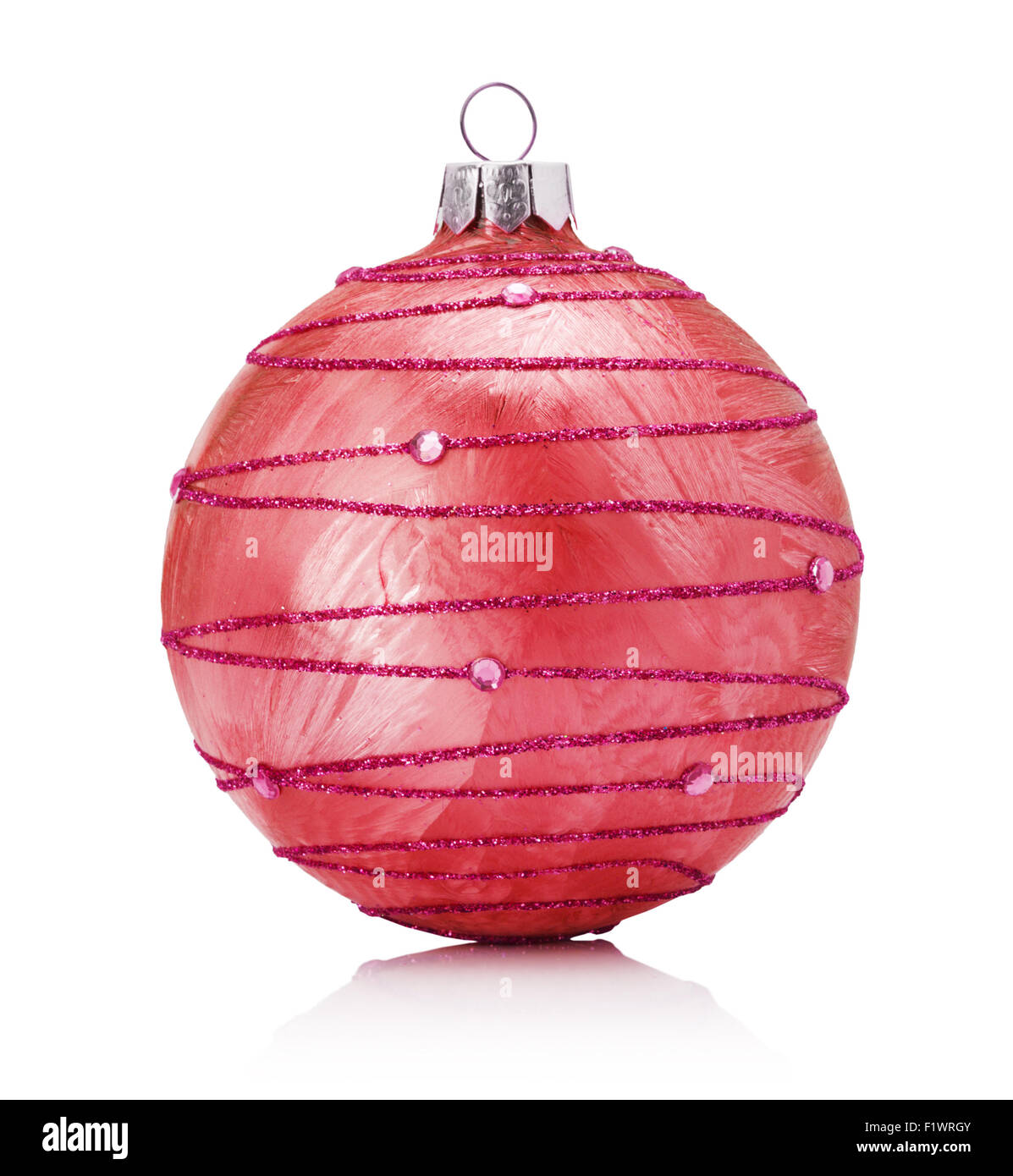 red Christmas ball isolated on the white background Stock Photo - Alamy