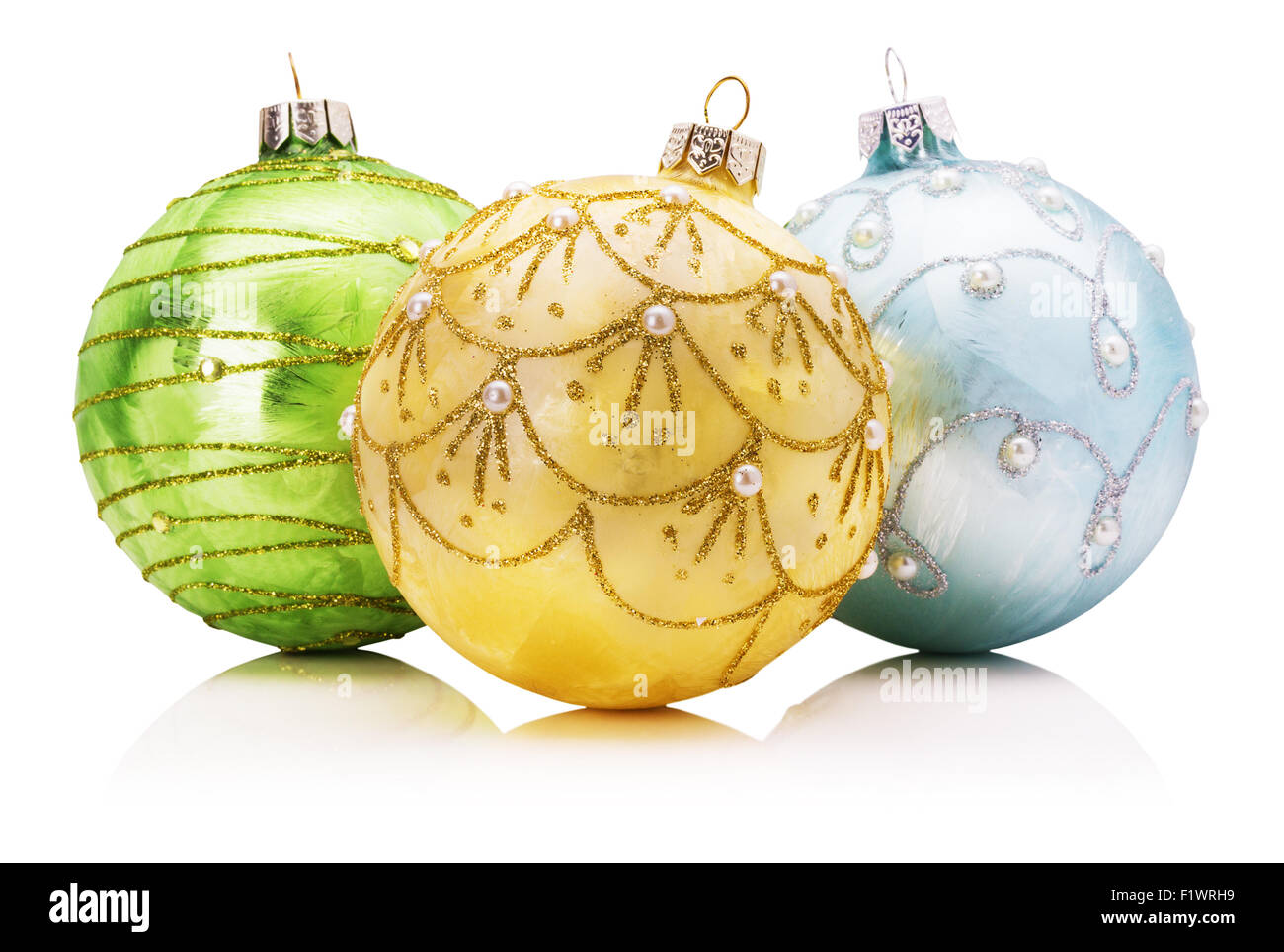 Christmas balls isolated on the white background. Stock Photo