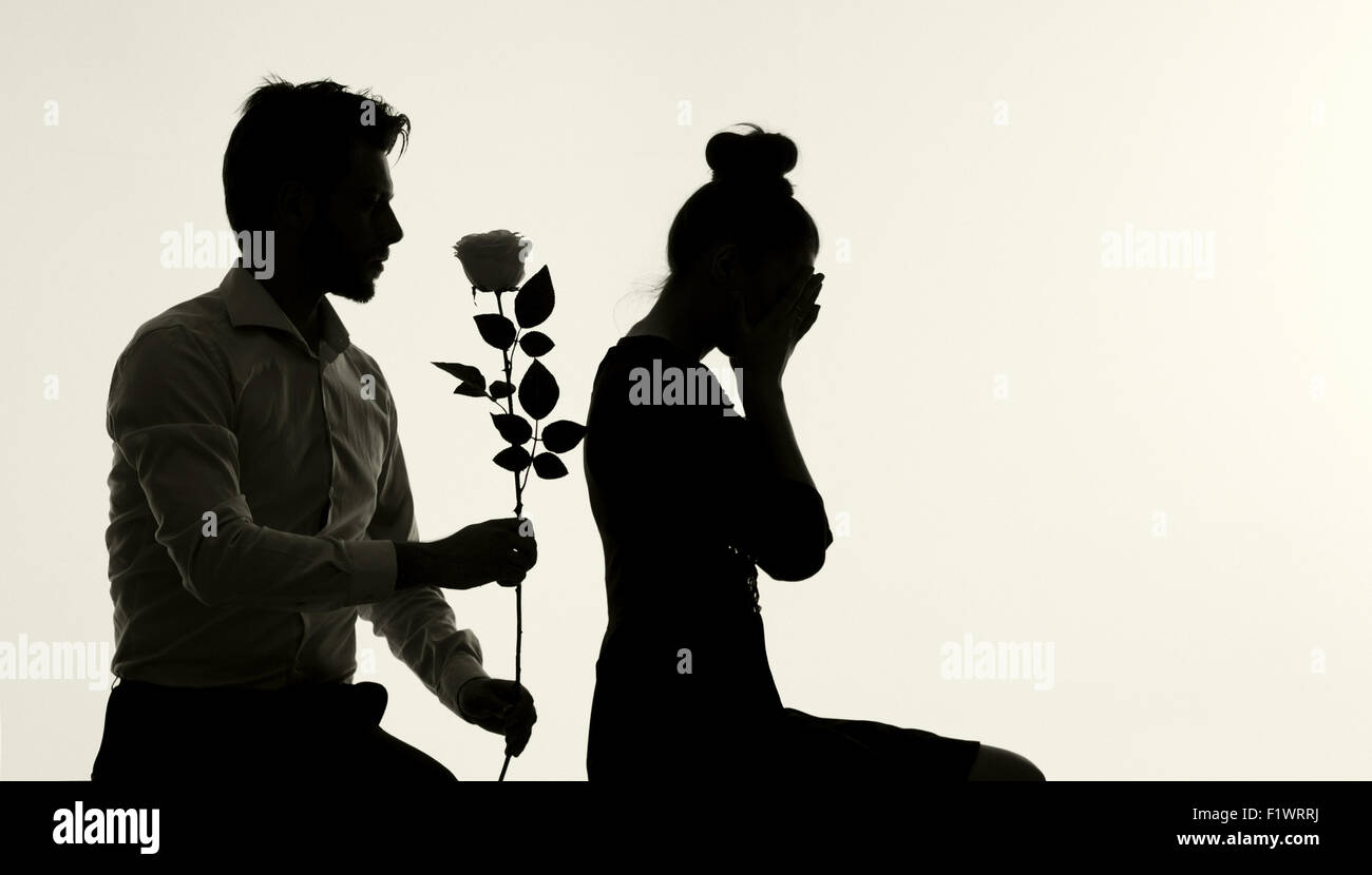 Husband and wife silhouette Husband and wife silhouette