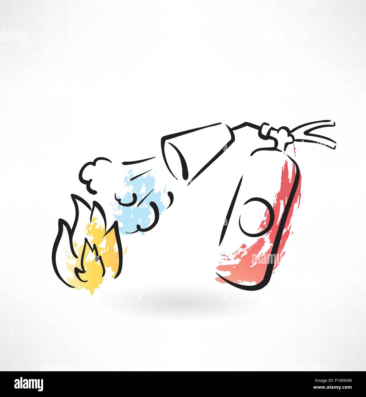 fire extinguisher grunge icon Stock Vector