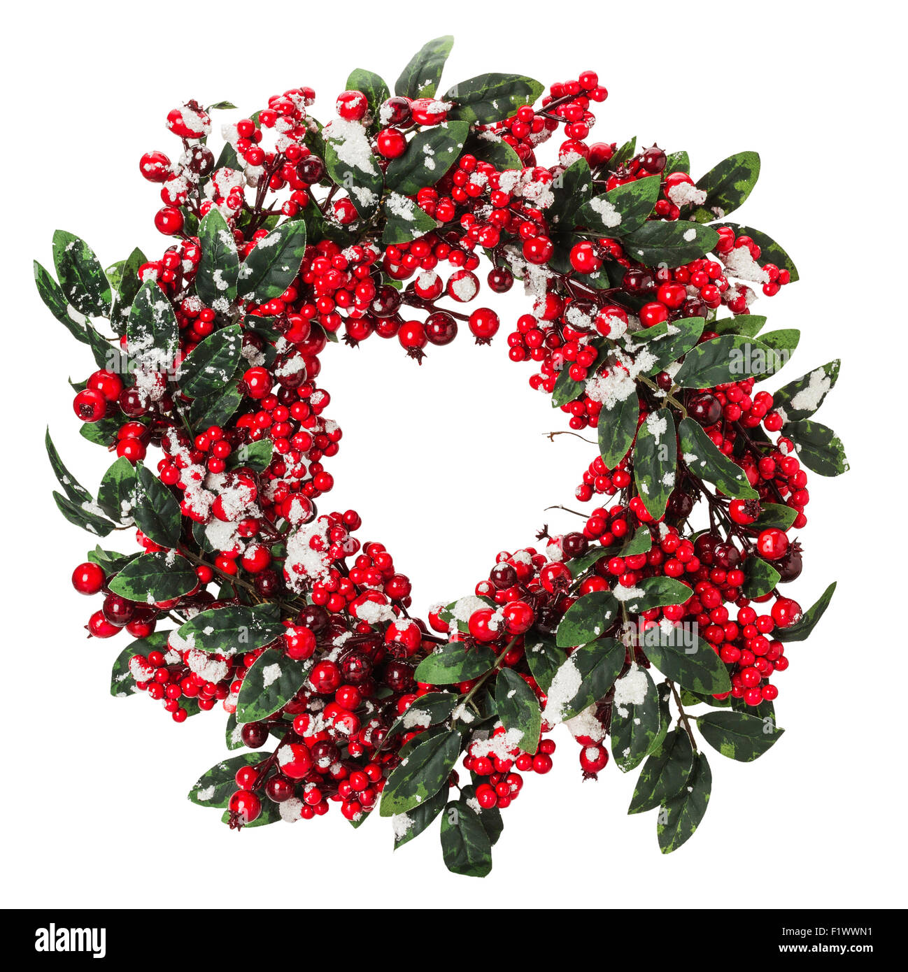 Christmas wreath isolated on the white background. Stock Photo