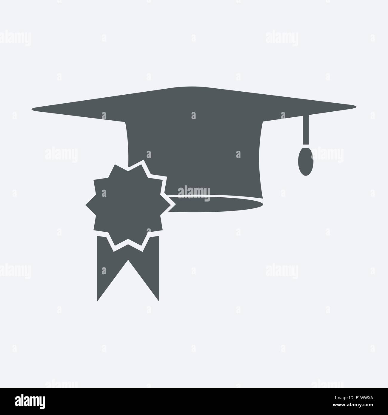 graduation cap and diploma certificate colorful flat style vector ...