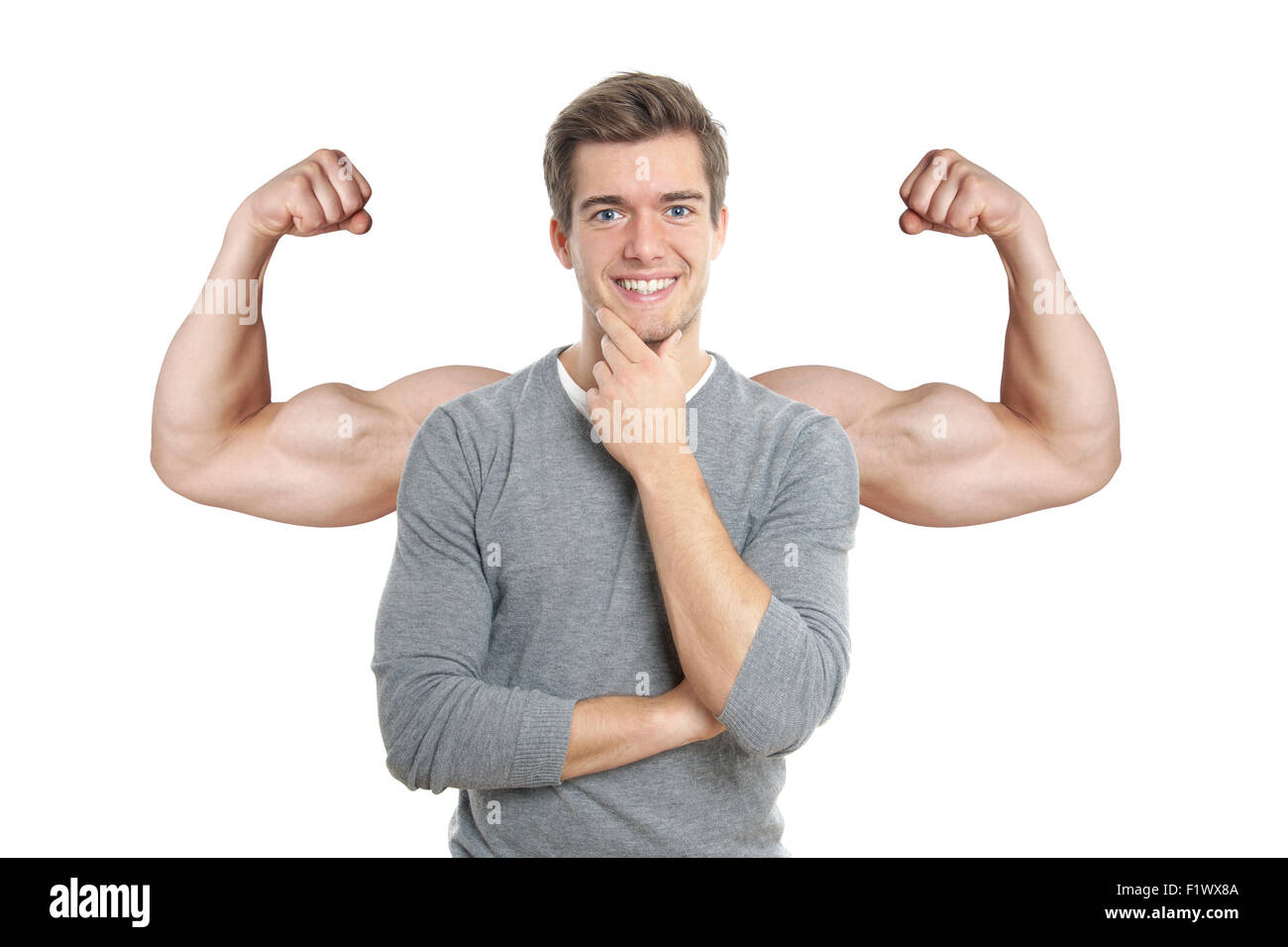 Shirtless Strong Man Tilt and Flex Stock Photo - Image of exercising,  build: 60552344