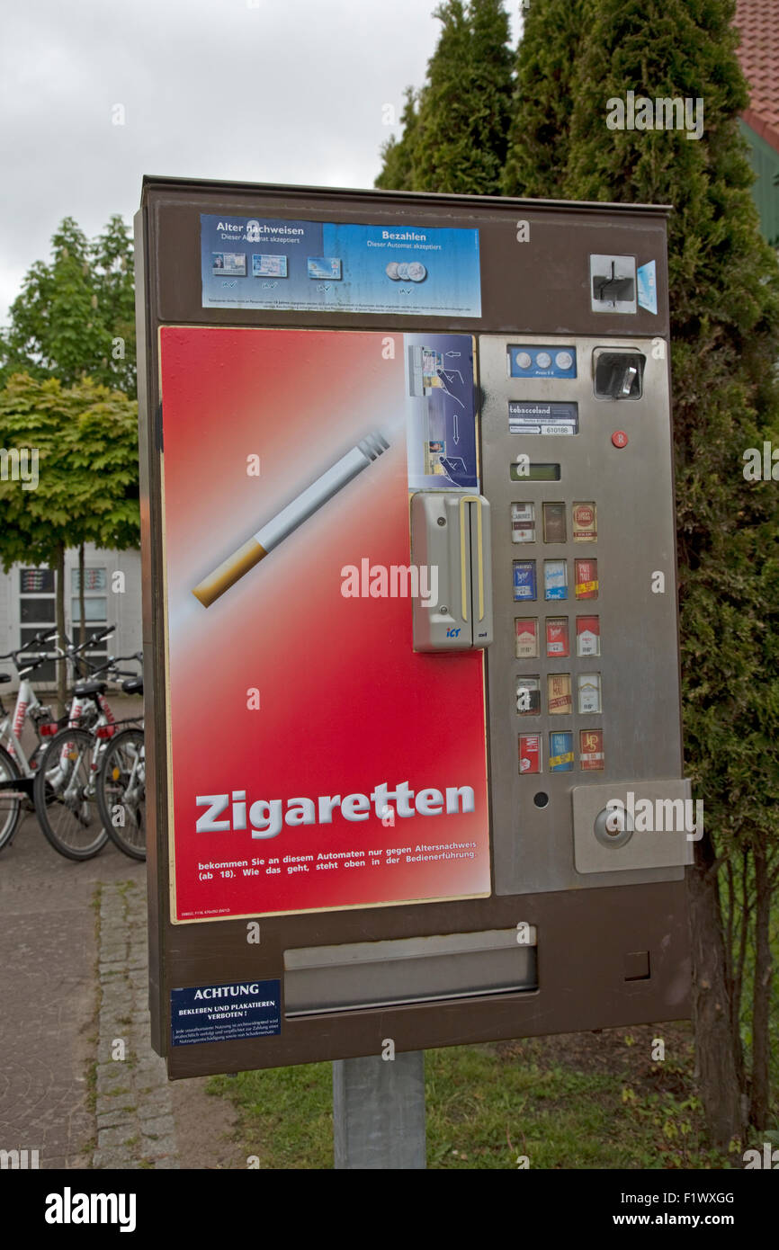 Automatic cigarette vending machine Zingst Northern Germany Stock Photo Alamy