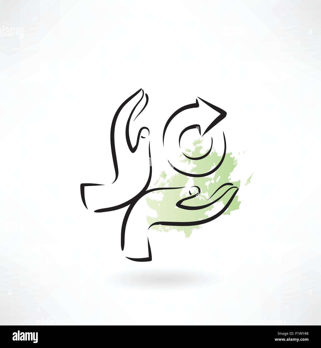 PROTECTING hands ecology icon Stock Vector