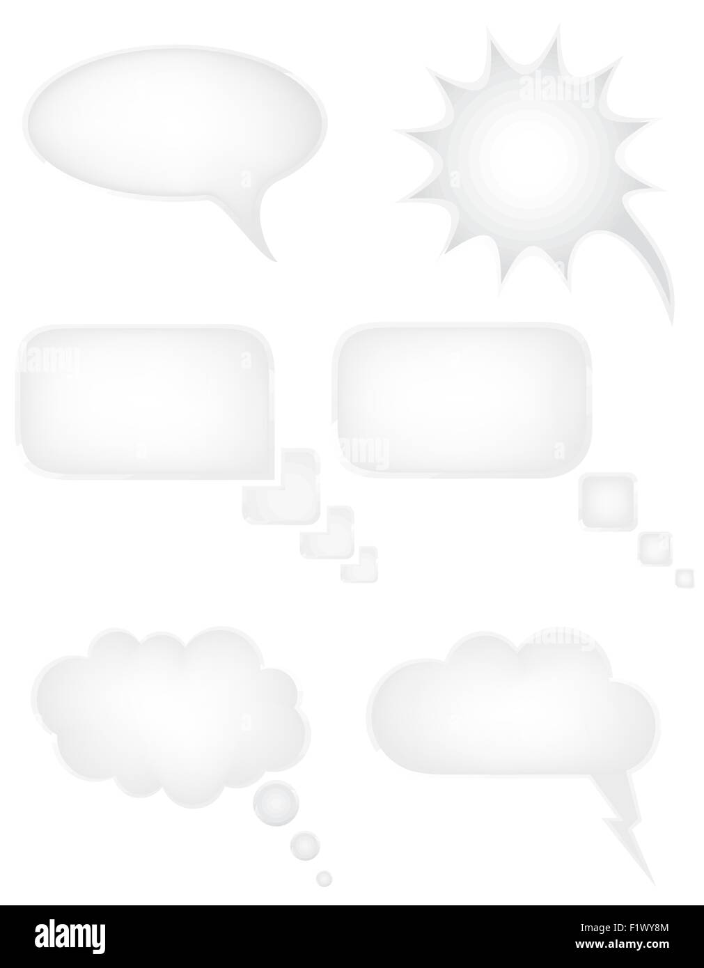 set icons speech bubbles dreams vector illustration isolated on white ...