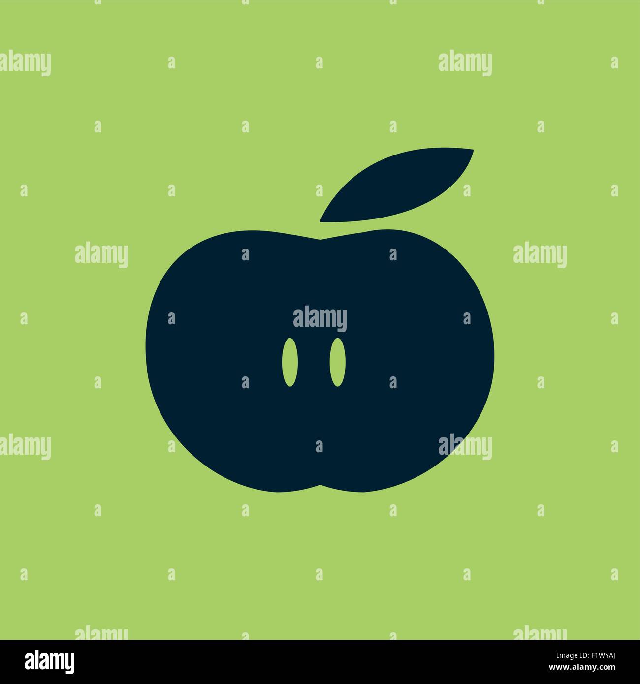 apple on a green background Stock Vector Image & Art Alamy
