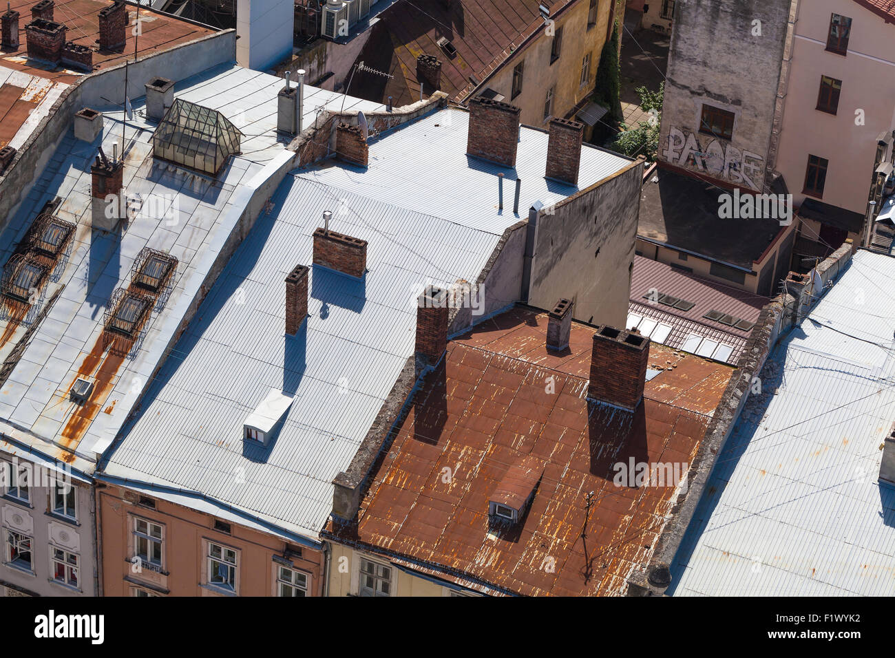 urban landscape, view from above the rooftops Stock Photo - Alamy