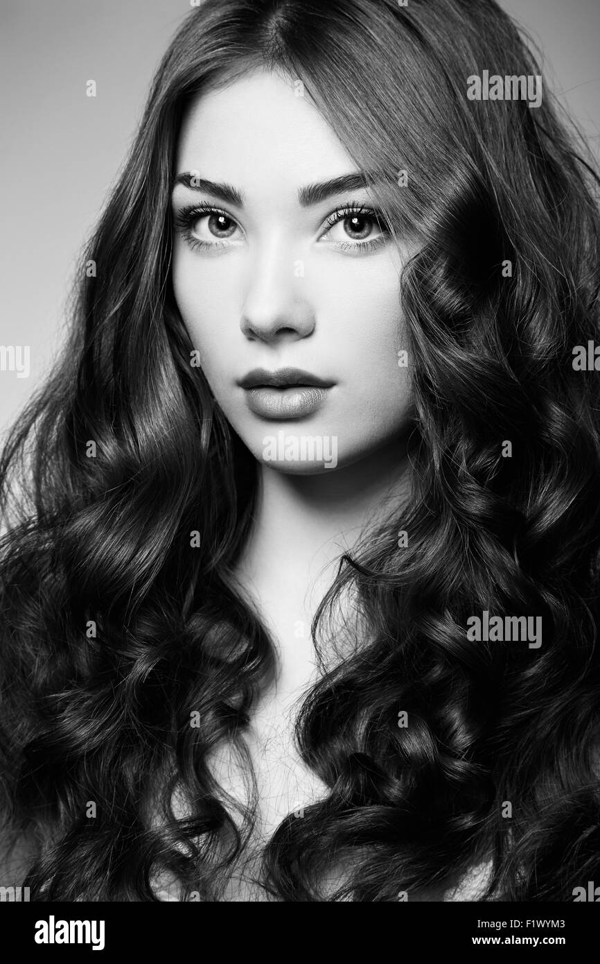 Curly hair Black and White Stock Photos & Images - Alamy
