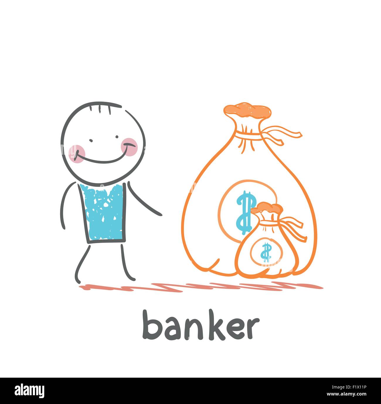 banker with a sack of money Stock Vector