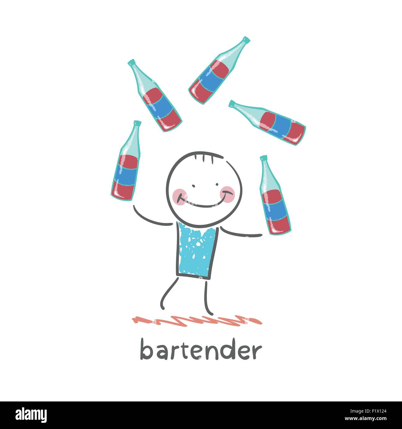 bartender juggling bottles of wine Stock Vector Image & Art Alamy