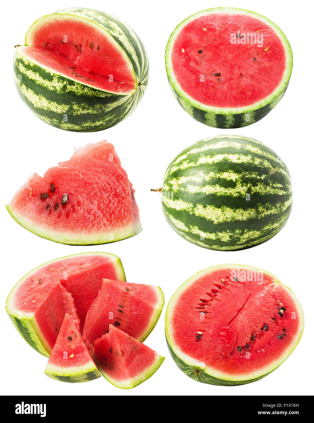 set of watermelons isolated on the white background Stock Photo - Alamy