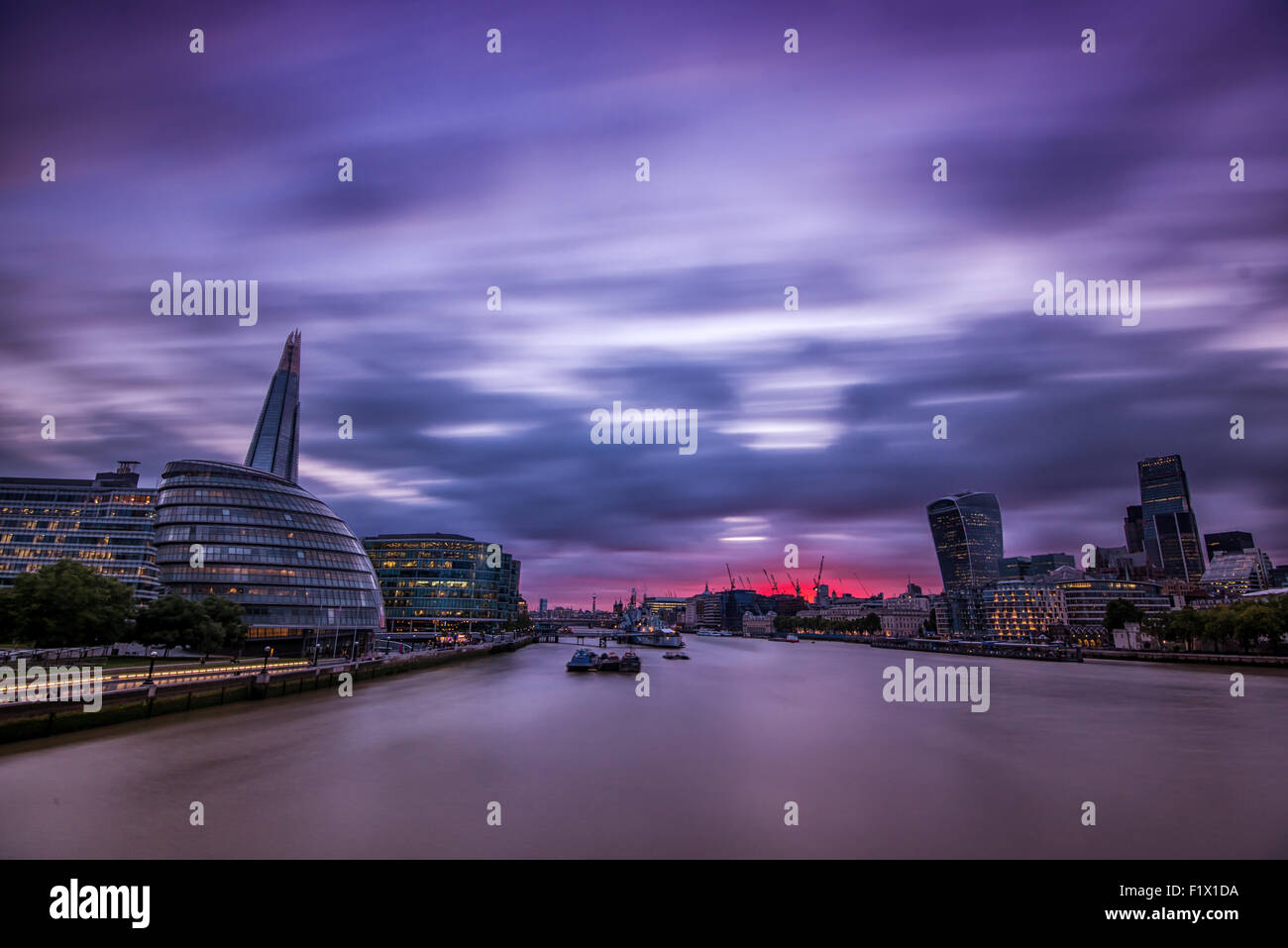 London City Sunset Stock Photo