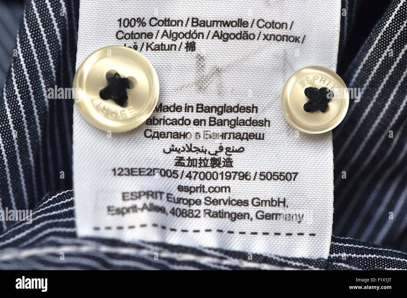 Berlin Germany 23rd Aug 15 An Esprit Label In A Garment Which Stock Photo Alamy