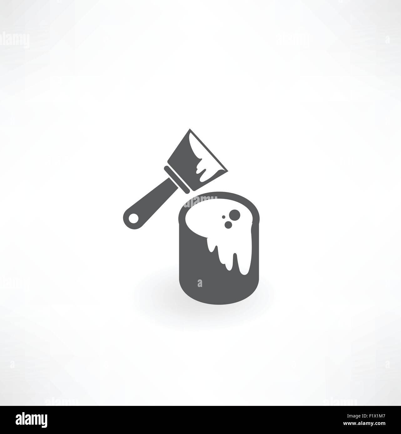 Blue paint with dripping paintbrush. vector icon Stock Vector Image ...