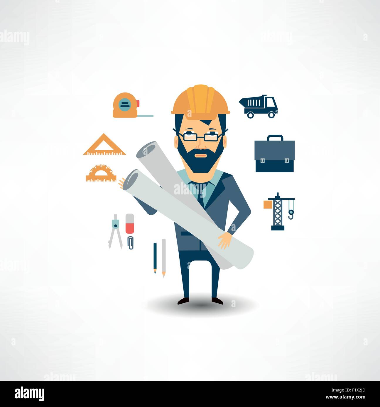 architect holding blueprints Stock Vector Image & Art Alamy