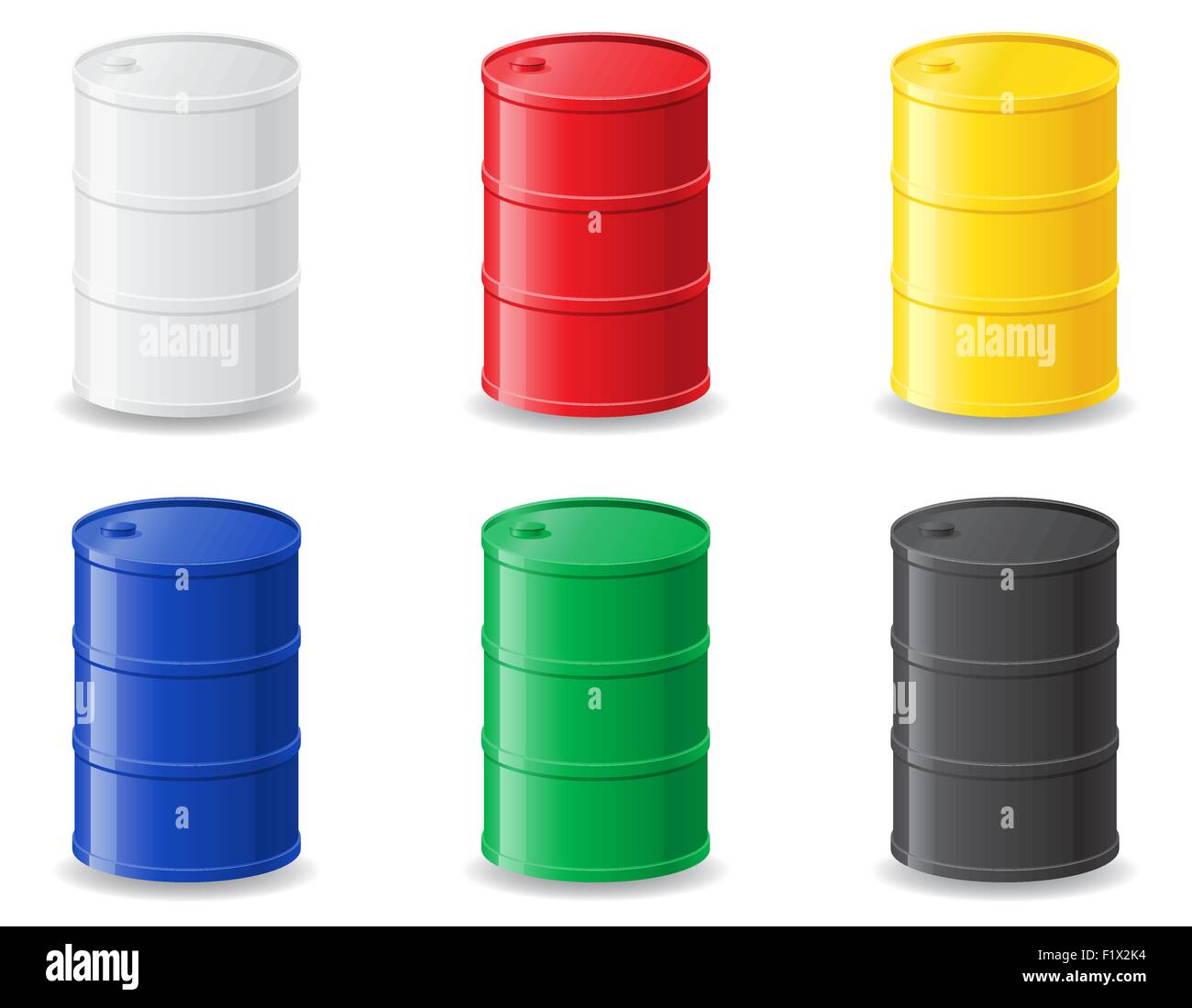 colour metallic barrels vector illustration isolated on white ...