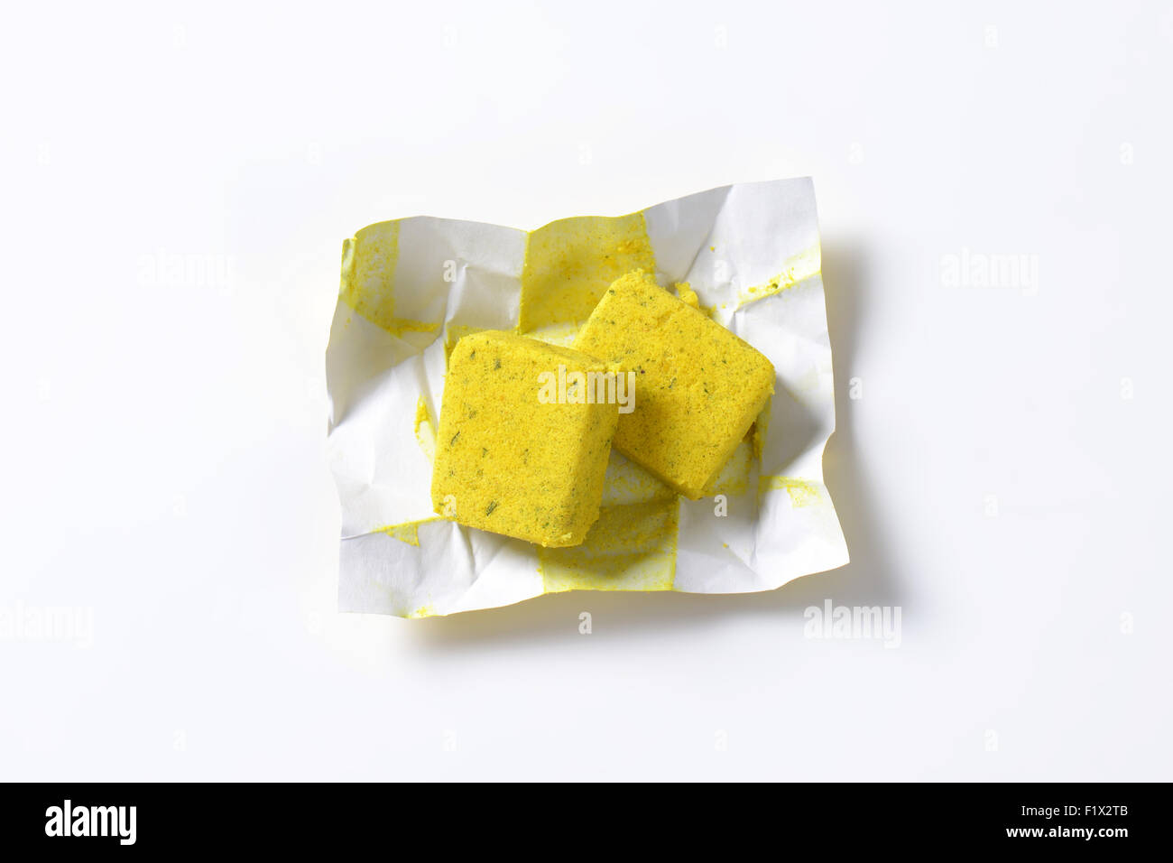 cubes of chicken flavored bouillon Stock Photo Alamy