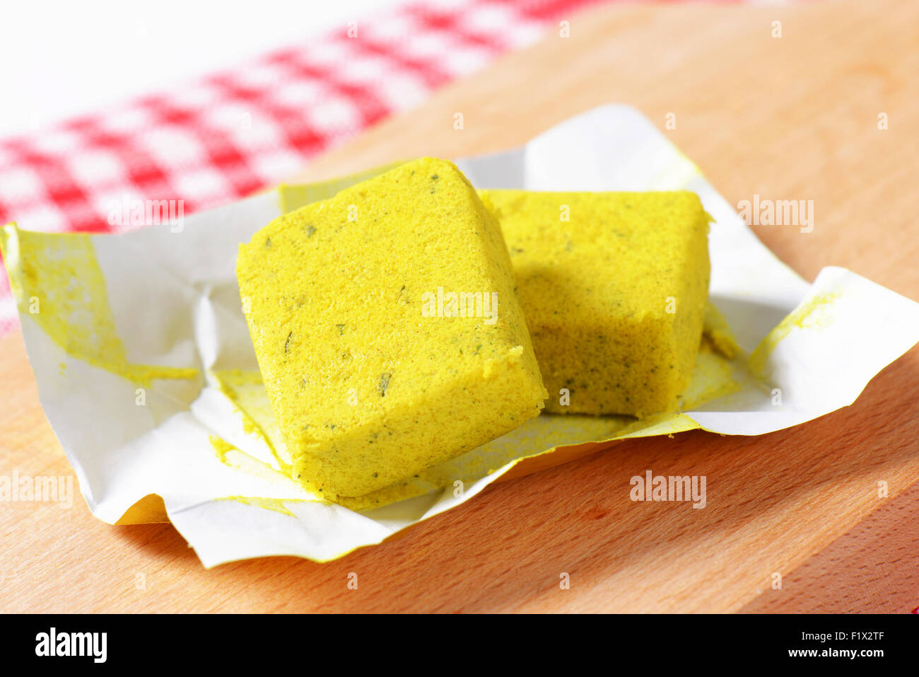cubes of dehydrated chickenbased bouillon Stock Photo Alamy