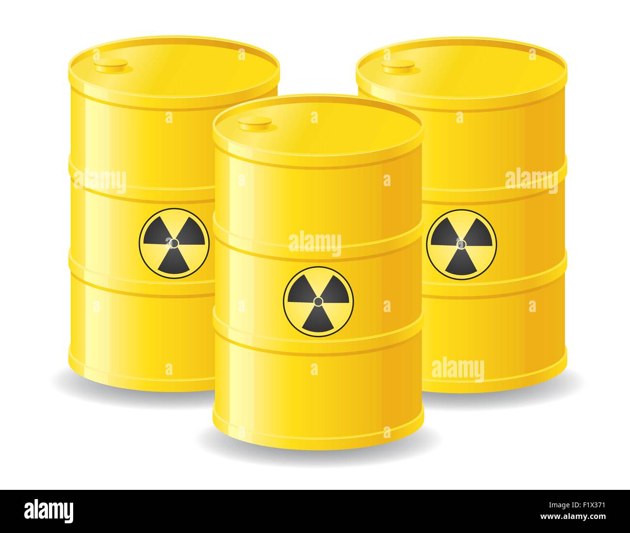 yellow barrels of radioactive waste vector illustration isolated on
