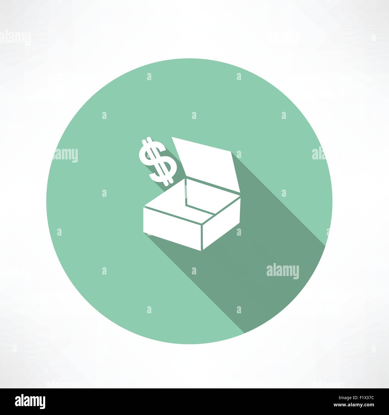 box with dollars Flat modern style vector illustration Stock Vector