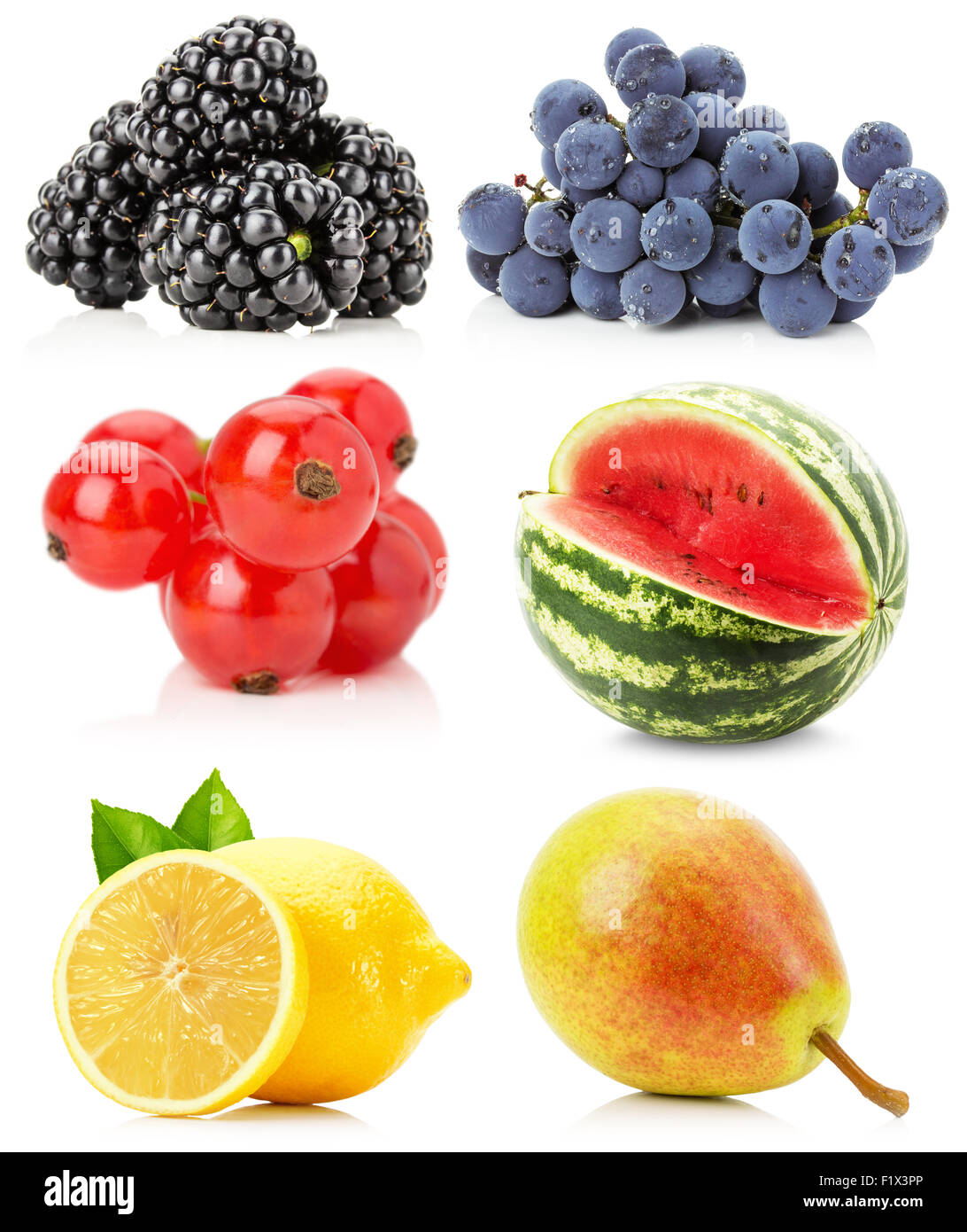 collection of fruits isolated on the white background Stock Photo - Alamy