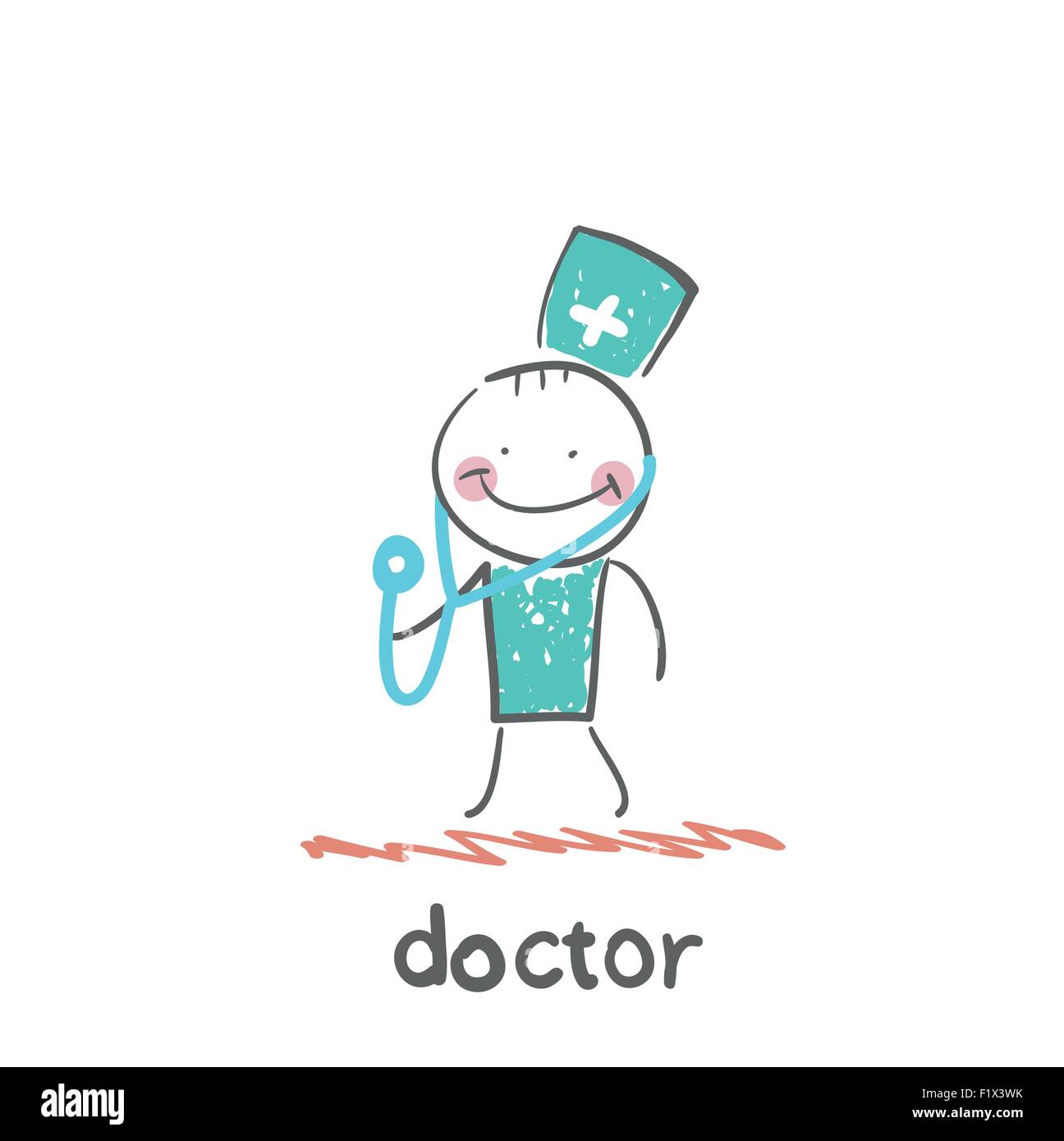doctor with stethoscope Stock Vector