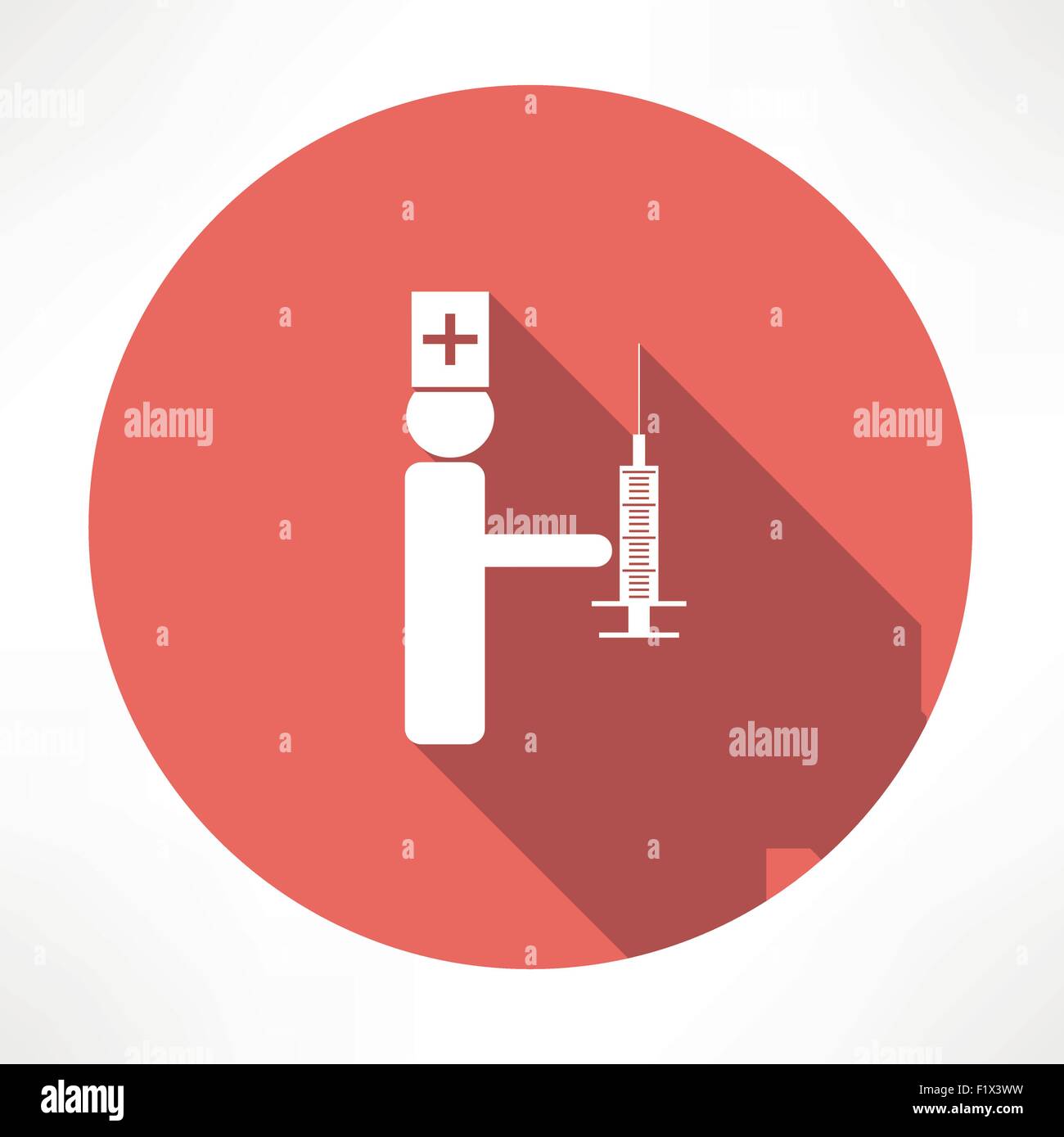 Doctor with syringe icon Flat modern style vector illustration Stock Vector