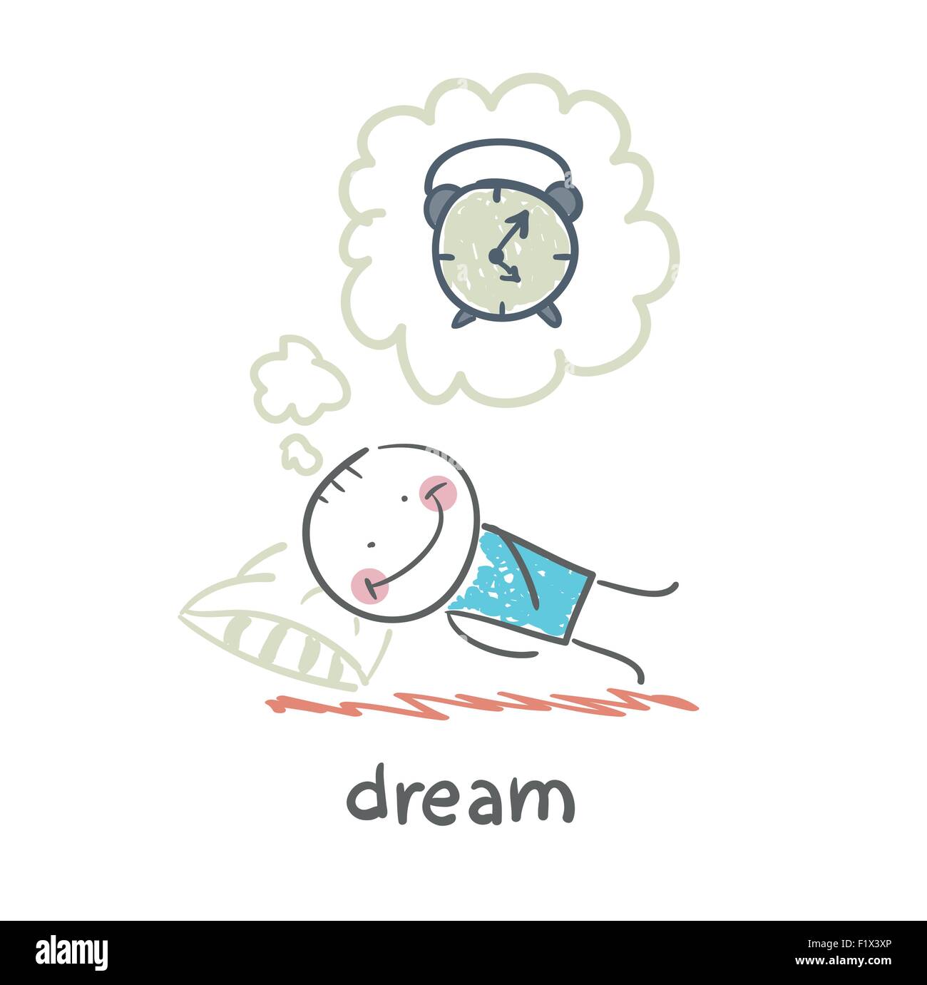 man dreams to the clock Stock Vector Image & Art Alamy