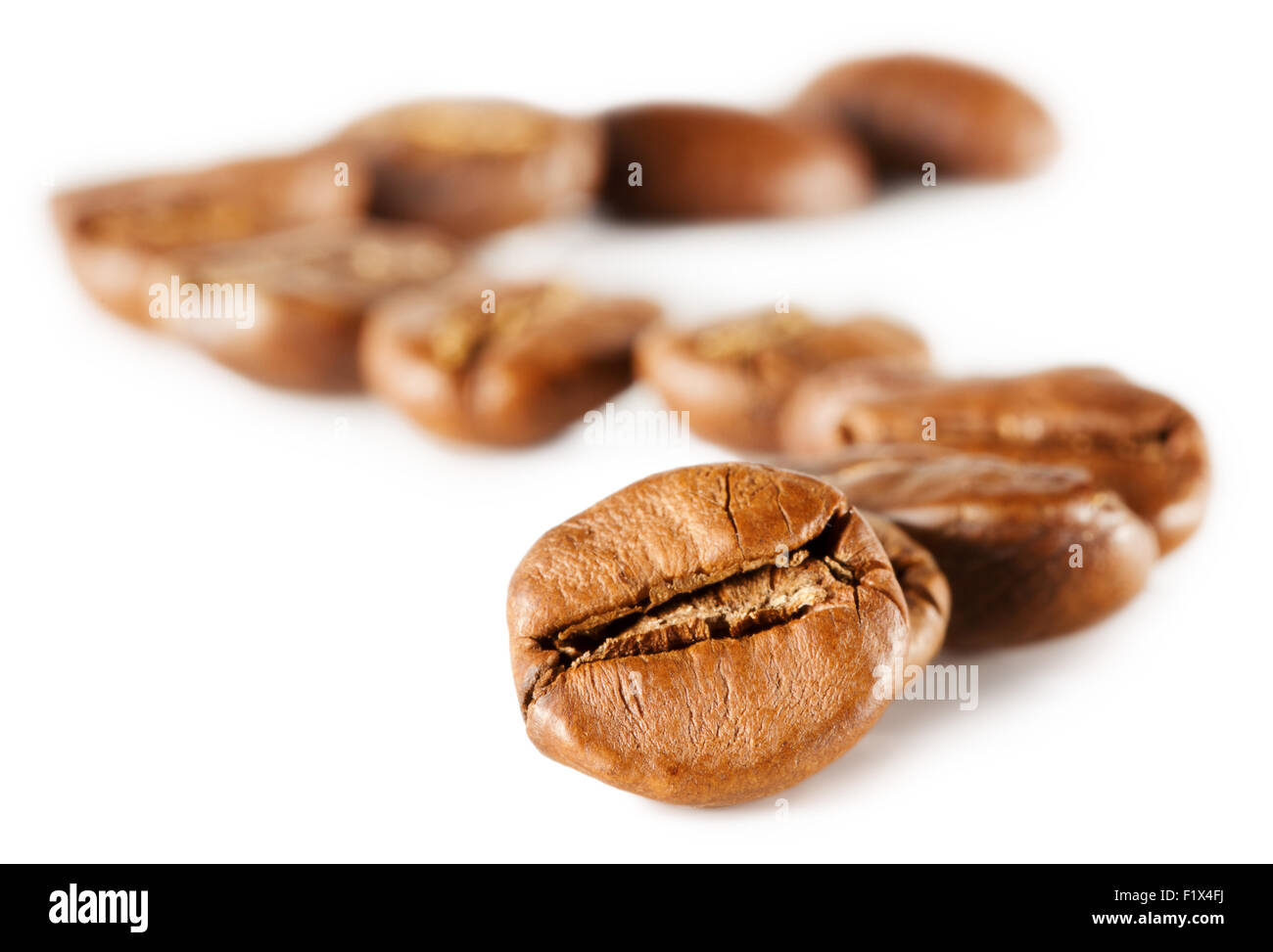 coffee grains isolated on the white background. Stock Photo