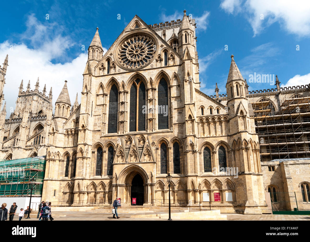 The south transept of York Minster from Minster Yard, City of York, Yorkshire, England, UK Stock Photo