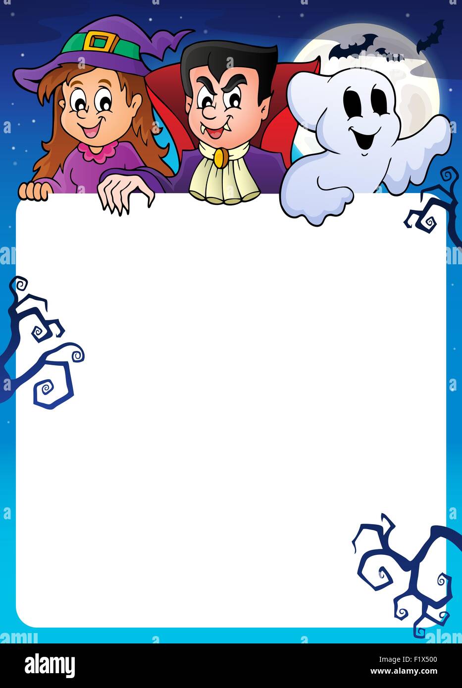 Frame with Halloween characters topic 1 - picture illustration Stock ...