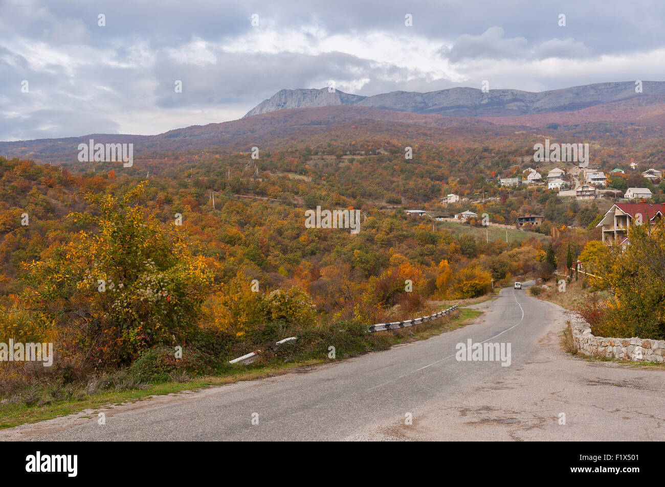 Mountain landscape near Alushta city, Crimean peninsula Stock Photo