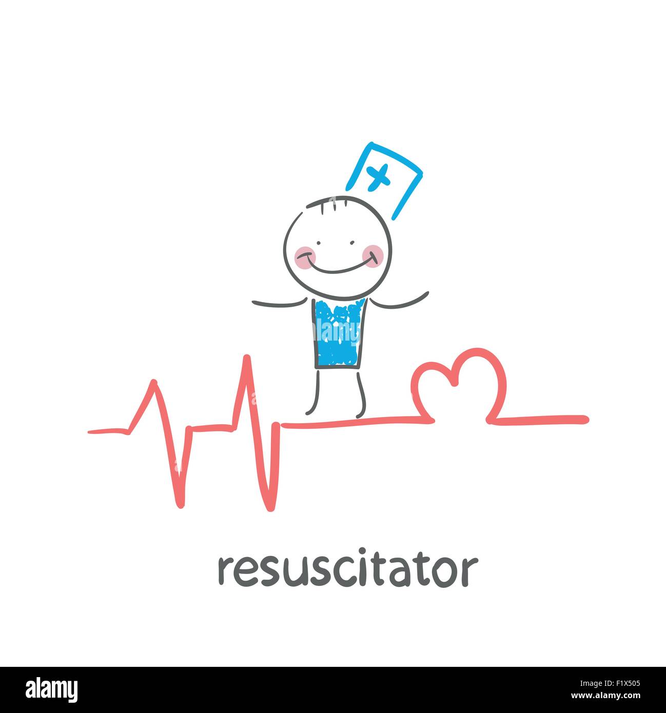 Resuscitation Is On The Line Showing The Beating Of The Heart Stock