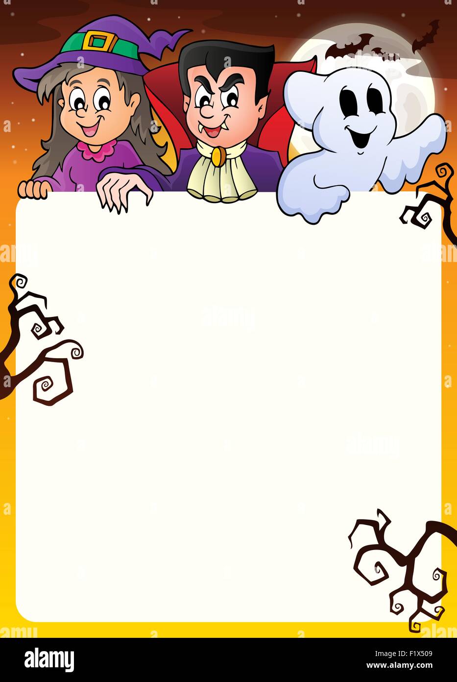 Frame with Halloween characters topic 2 - picture illustration Stock ...
