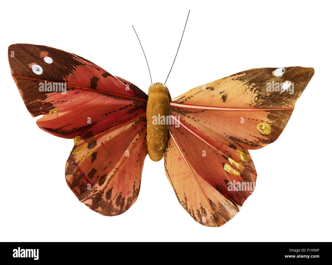 artificial butterfly isolated on the white background. Stock Photo