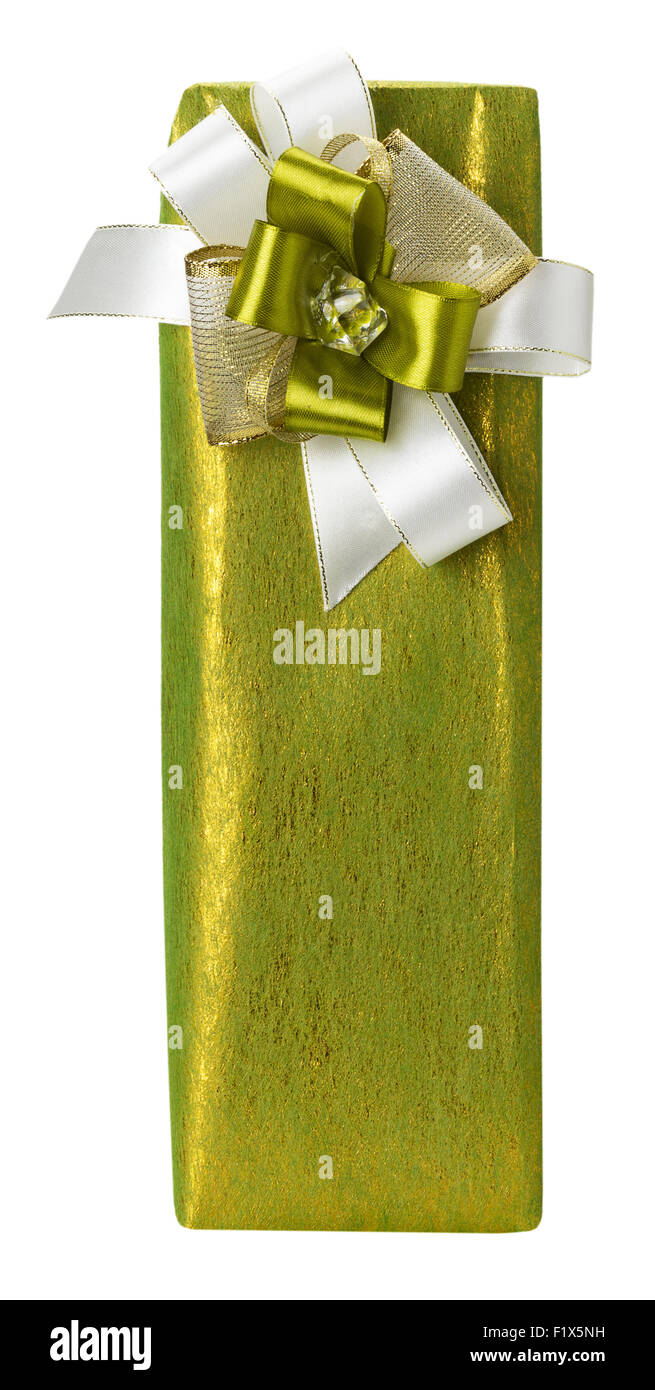 green gift box isolated on the white background Stock Photo - Alamy