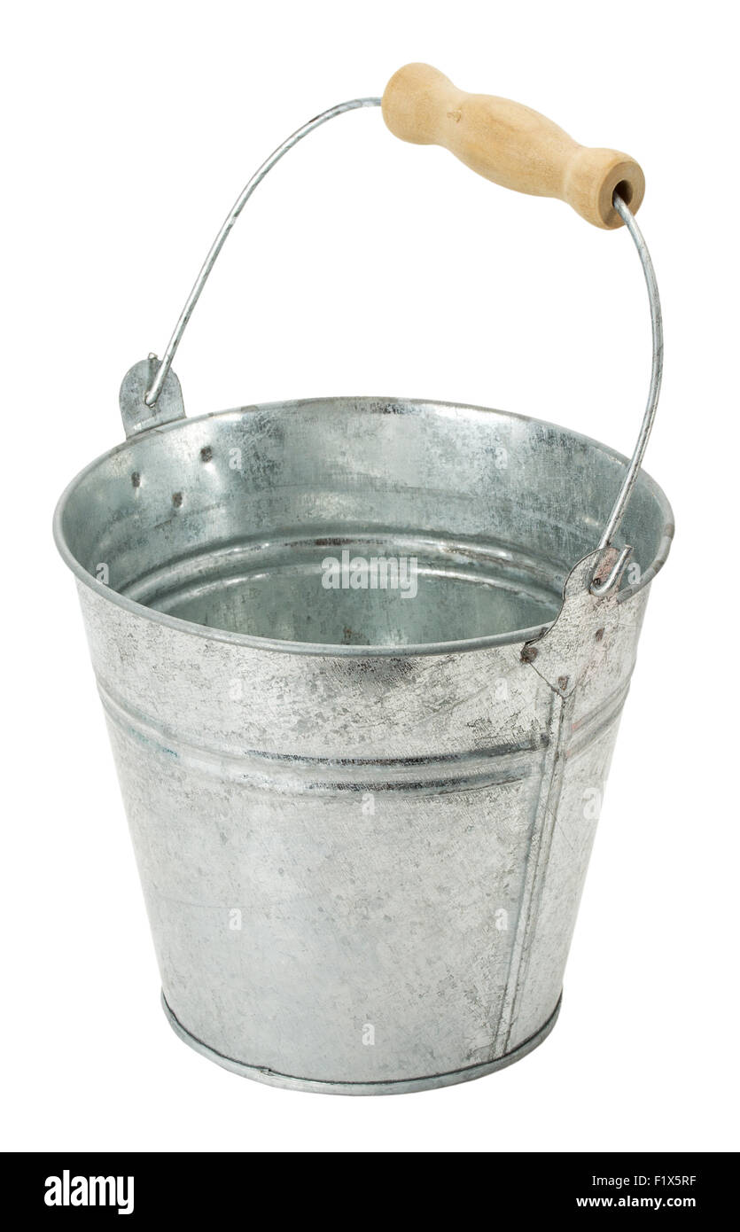 iron bucket isolated on the white background. Stock Photo