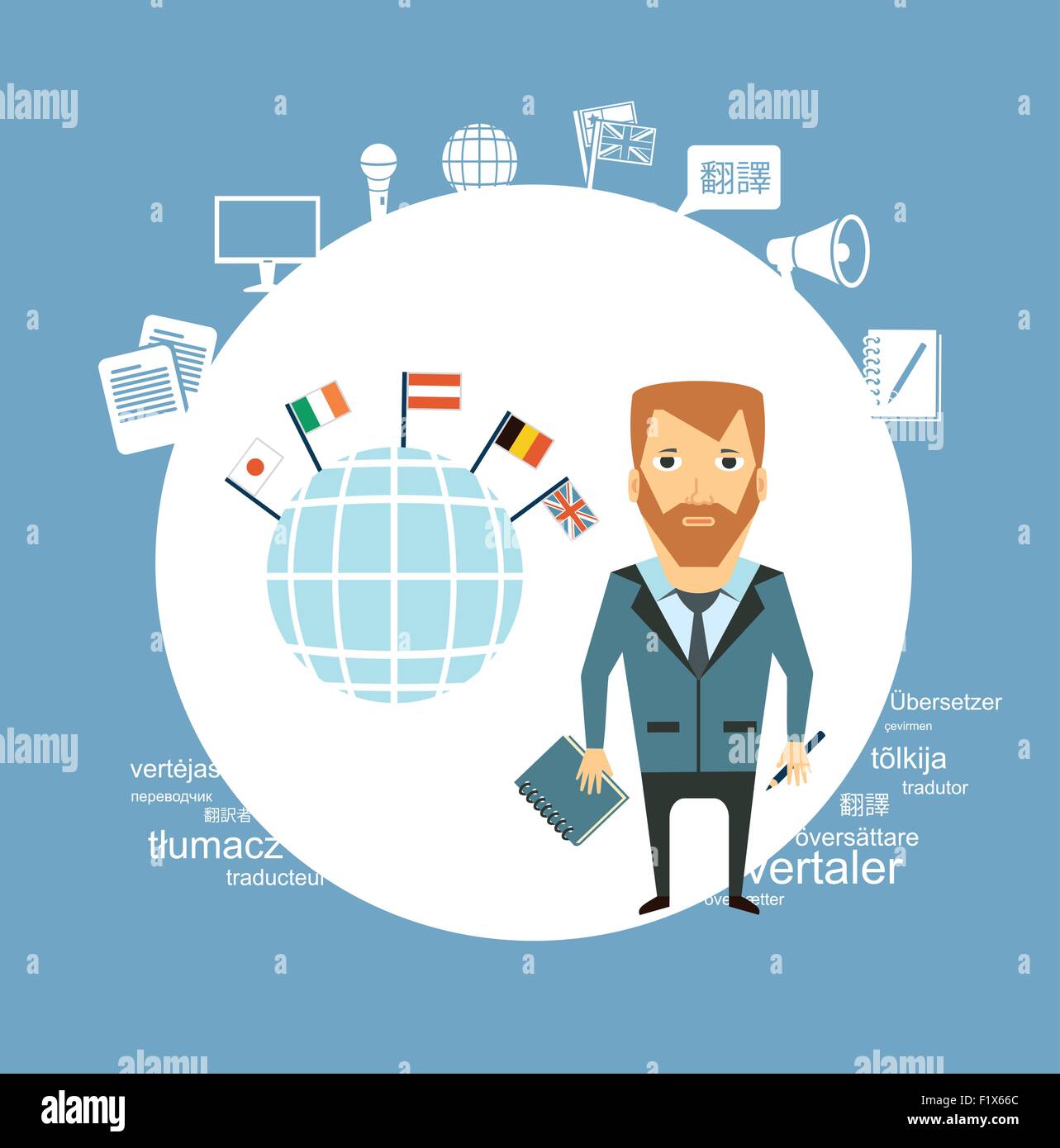 translator speak different languages illustration. Flat modern style vector  design Stock Vector Image & Art - Alamy